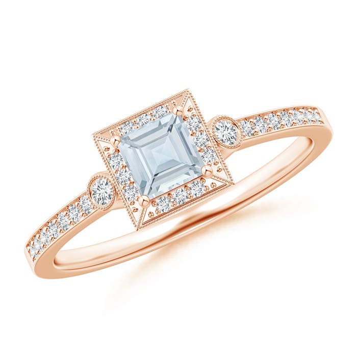 A - Aquamarine / 0.49 CT / 14 KT Rose Gold