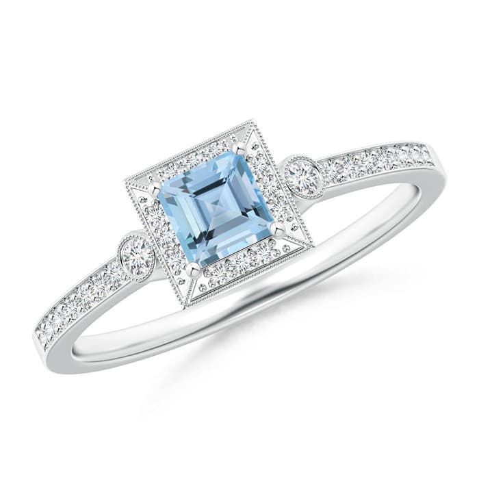 AAAA - Aquamarine / 0.49 CT / 14 KT White Gold