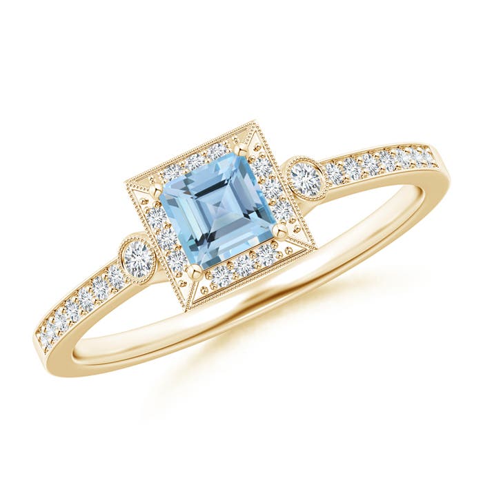 AAAA - Aquamarine / 0.49 CT / 14 KT Yellow Gold