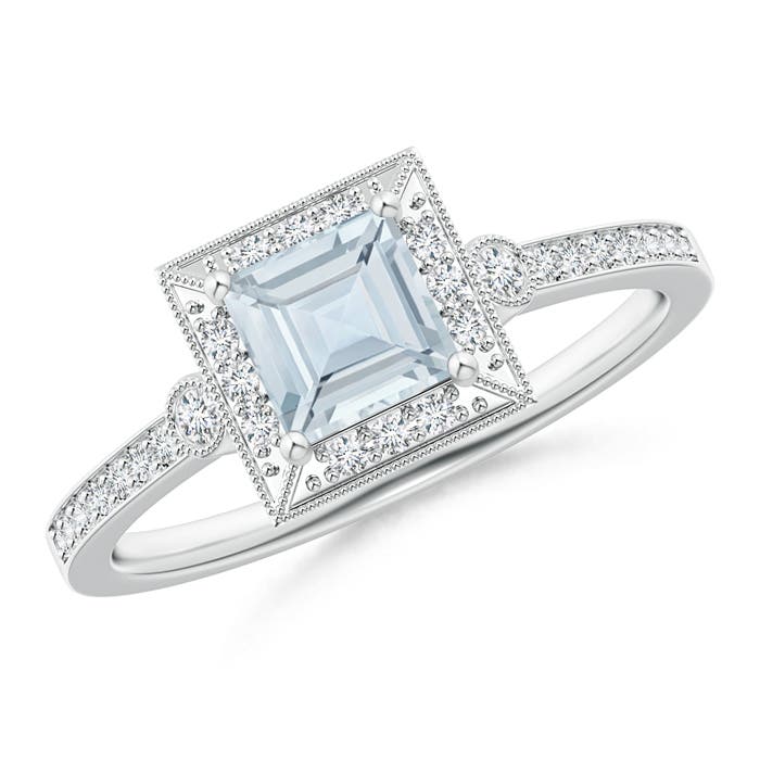 A - Aquamarine / 0.72 CT / 14 KT White Gold