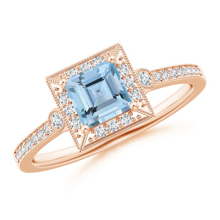 AAAA - Aquamarine / 0.72 CT / 14 KT Rose Gold