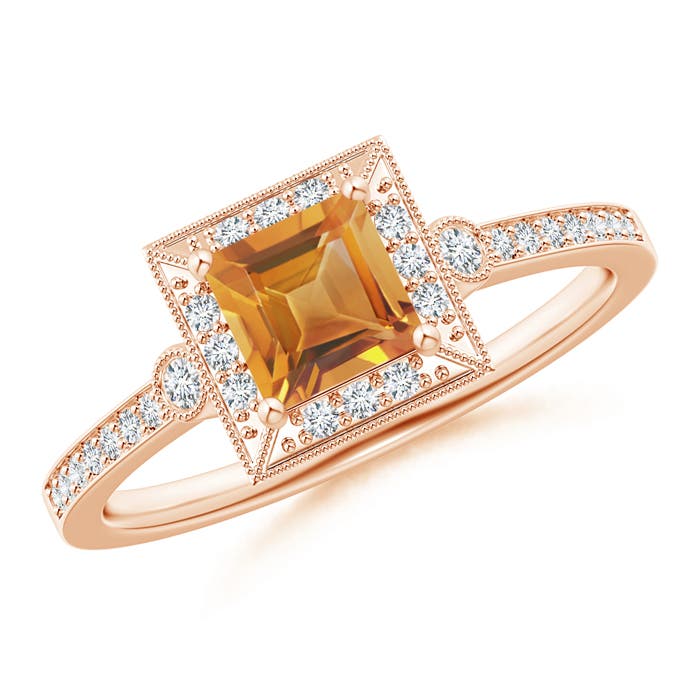 AA - Citrine / 0.77 CT / 14 KT Rose Gold