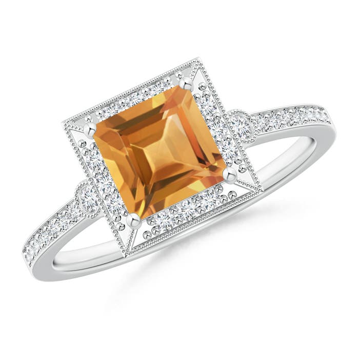 A - Citrine / 1.19 CT / 14 KT White Gold