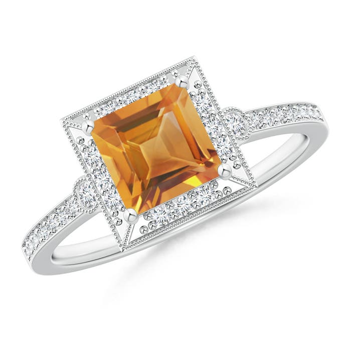 AA - Citrine / 1.19 CT / 14 KT White Gold