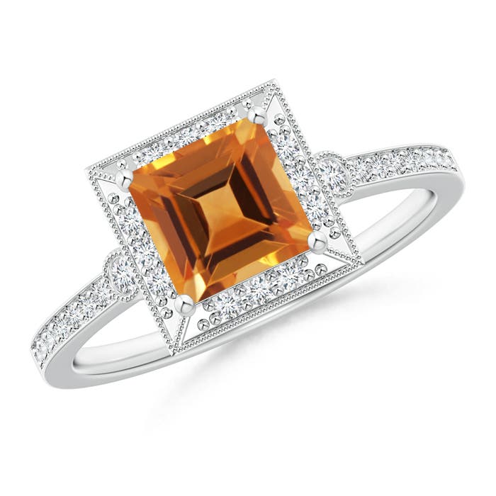 AAA - Citrine / 1.19 CT / 14 KT White Gold