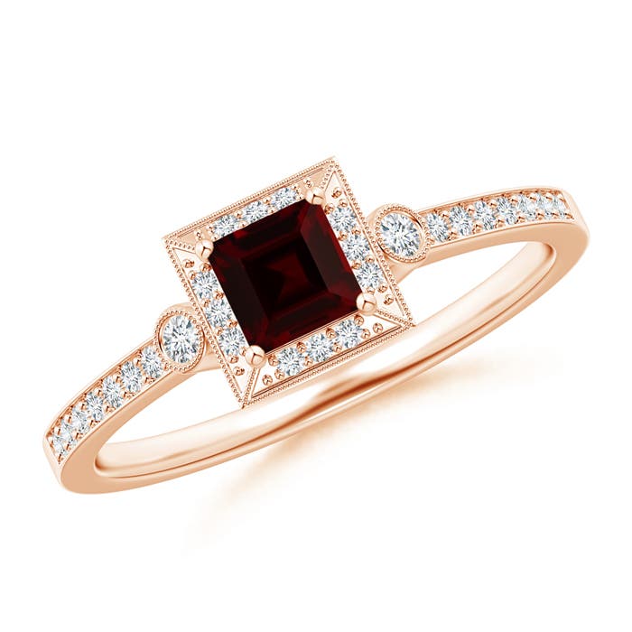 A - Garnet / 0.51 CT / 14 KT Rose Gold