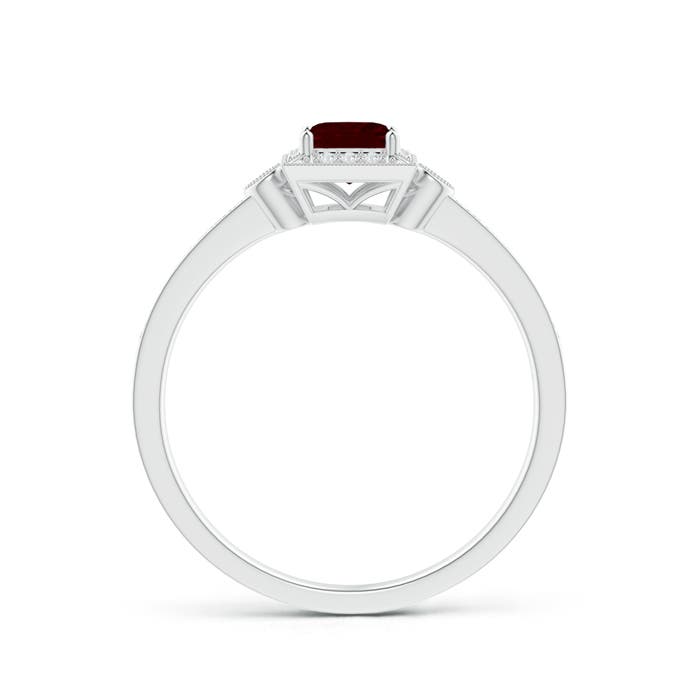 AA - Garnet / 0.51 CT / 14 KT White Gold