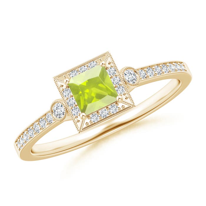 A - Peridot / 0.46 CT / 14 KT Yellow Gold