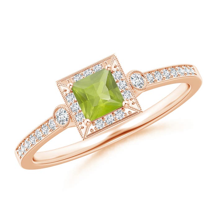 AA - Peridot / 0.46 CT / 14 KT Rose Gold