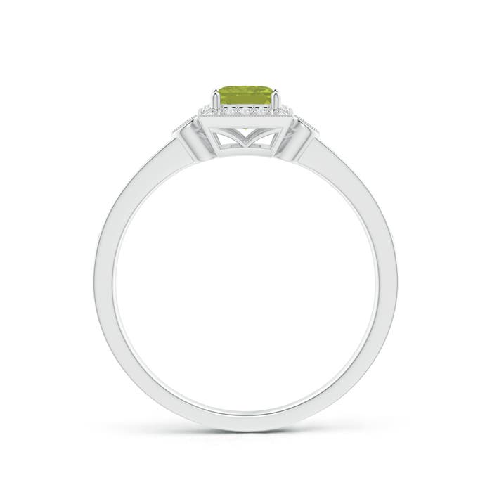 AA - Peridot / 0.46 CT / 14 KT White Gold