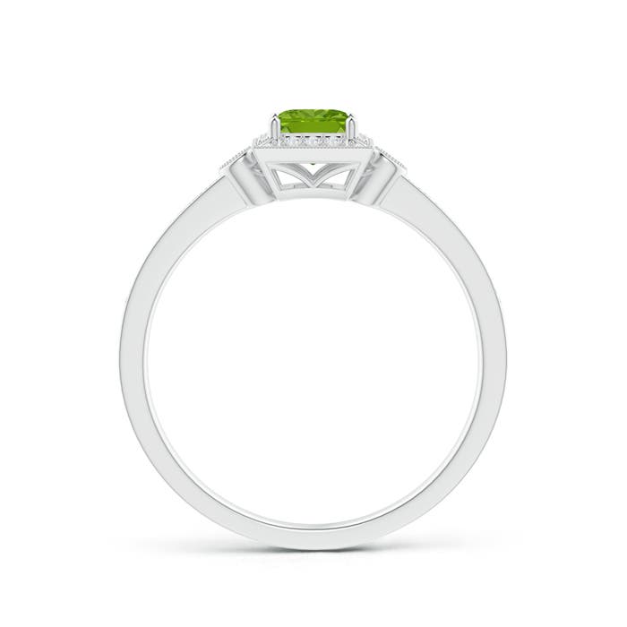 AAAA - Peridot / 0.46 CT / 14 KT White Gold