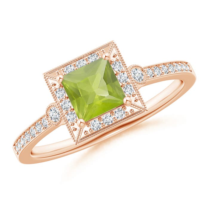 AA - Peridot / 0.82 CT / 14 KT Rose Gold