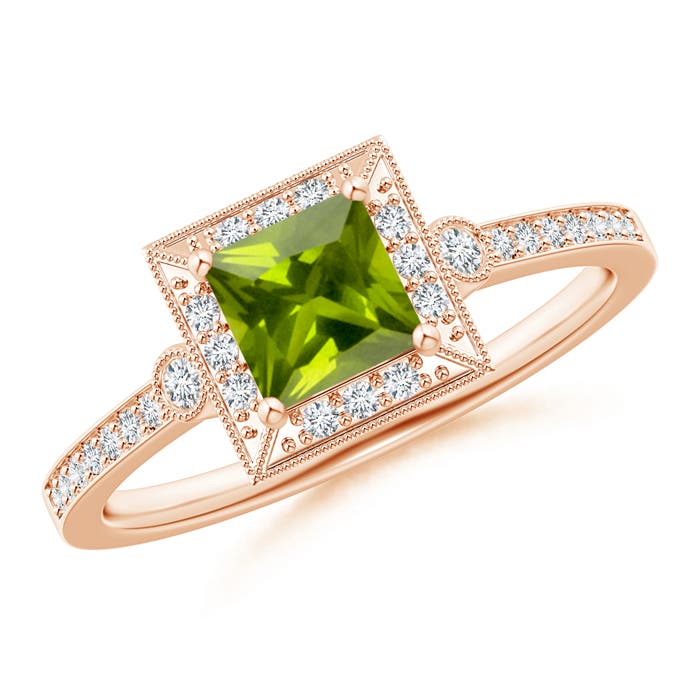 AAA - Peridot / 0.82 CT / 14 KT Rose Gold