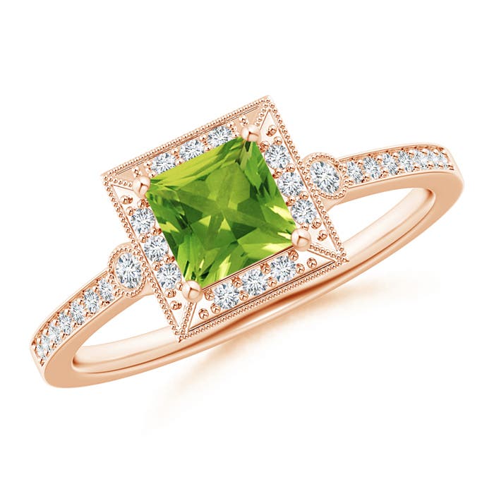 AAAA - Peridot / 0.82 CT / 14 KT Rose Gold