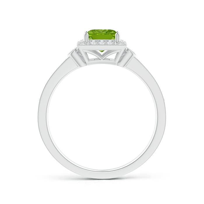 AAAA - Peridot / 0.82 CT / 14 KT White Gold