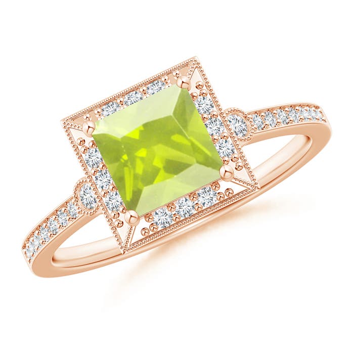 A - Peridot / 1.29 CT / 14 KT Rose Gold