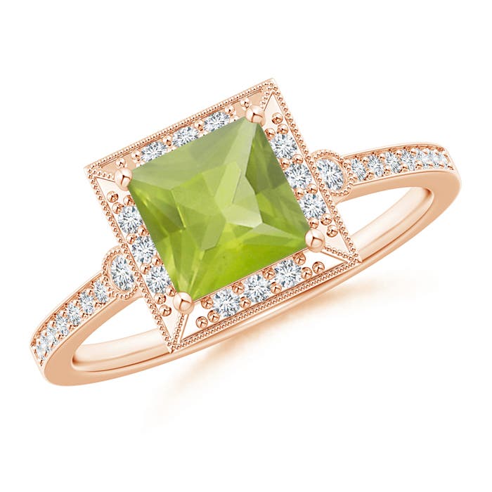 AA - Peridot / 1.29 CT / 14 KT Rose Gold