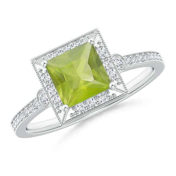 AA - Peridot / 1.29 CT / 14 KT White Gold