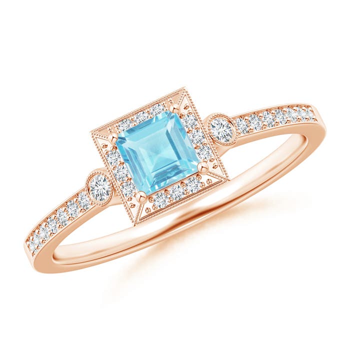 A - Swiss Blue Topaz / 0.6 CT / 14 KT Rose Gold