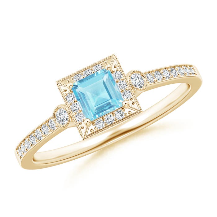 A - Swiss Blue Topaz / 0.6 CT / 14 KT Yellow Gold