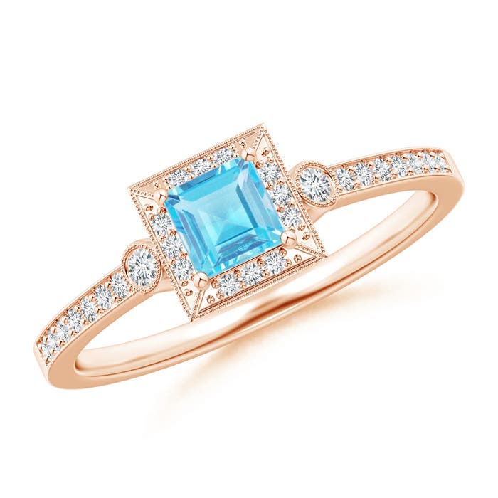 AA - Swiss Blue Topaz / 0.6 CT / 14 KT Rose Gold