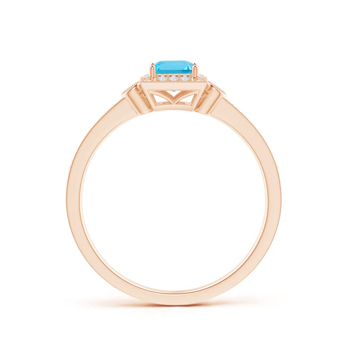 AA - Swiss Blue Topaz / 0.6 CT / 14 KT Rose Gold