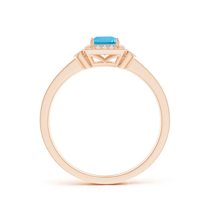 AAA - Swiss Blue Topaz / 0.6 CT / 14 KT Rose Gold