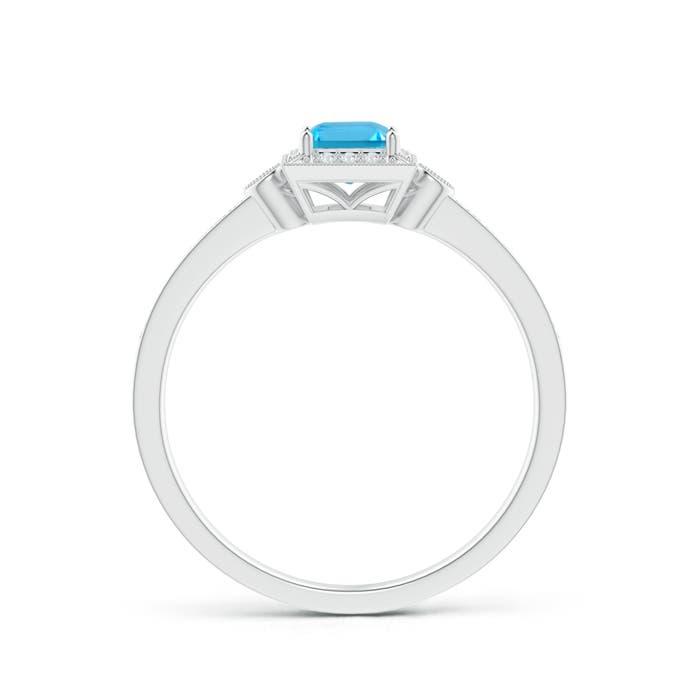 AAA - Swiss Blue Topaz / 0.6 CT / 14 KT White Gold