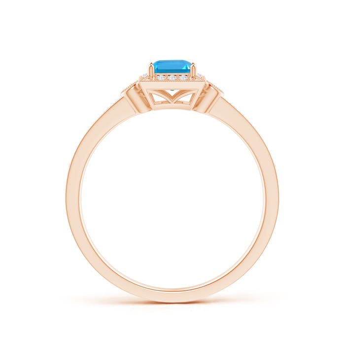 AAAA - Swiss Blue Topaz / 0.6 CT / 14 KT Rose Gold