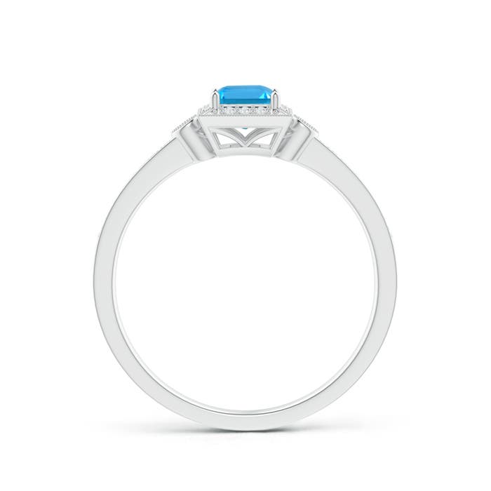 AAAA - Swiss Blue Topaz / 0.6 CT / 14 KT White Gold