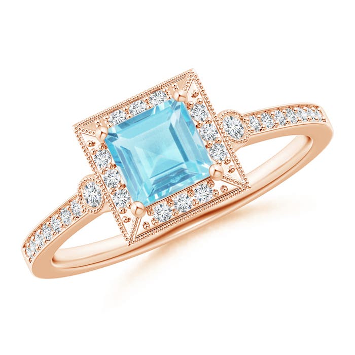 A - Swiss Blue Topaz / 0.92 CT / 14 KT Rose Gold