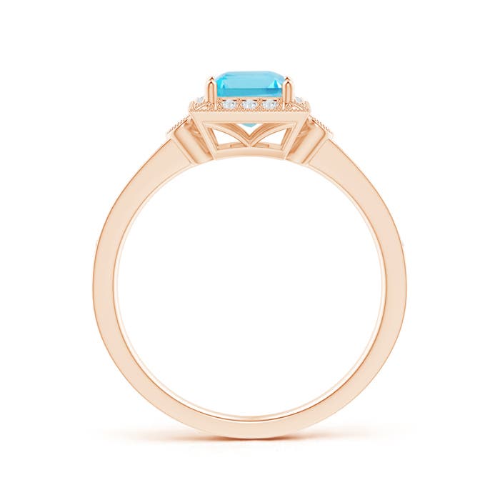 A - Swiss Blue Topaz / 0.92 CT / 14 KT Rose Gold