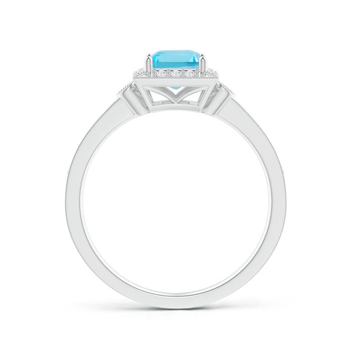 A - Swiss Blue Topaz / 0.92 CT / 14 KT White Gold