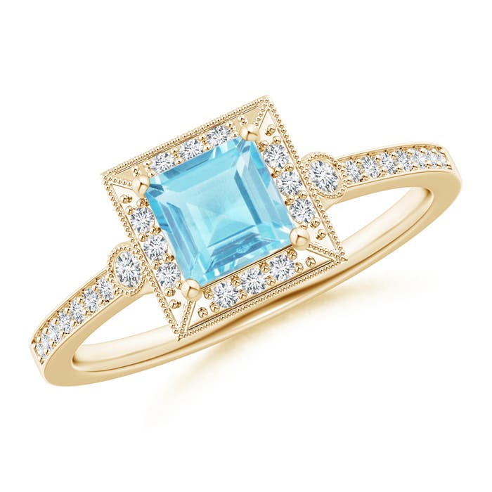 A - Swiss Blue Topaz / 0.92 CT / 14 KT Yellow Gold