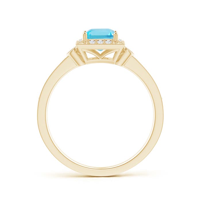 A - Swiss Blue Topaz / 0.92 CT / 14 KT Yellow Gold