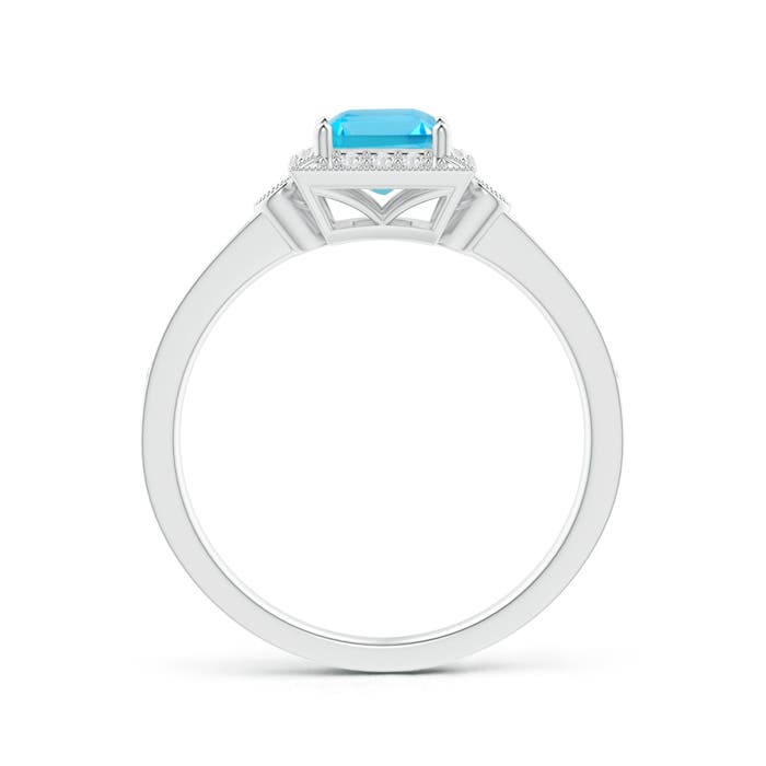 AA - Swiss Blue Topaz / 0.92 CT / 14 KT White Gold