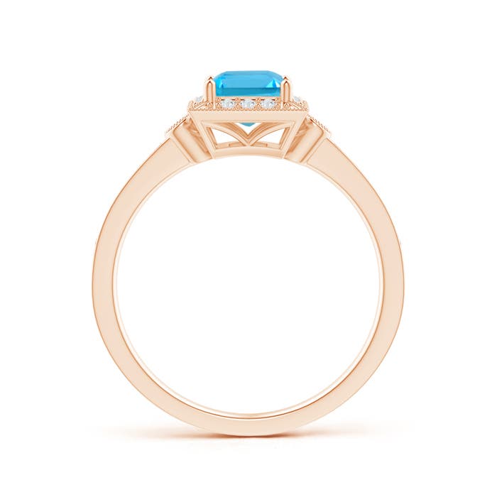 AAA - Swiss Blue Topaz / 0.92 CT / 14 KT Rose Gold