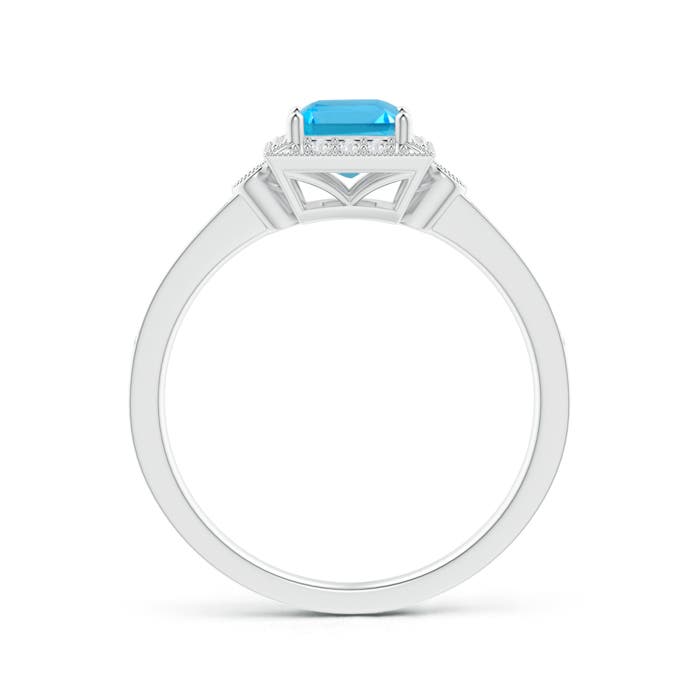 AAA - Swiss Blue Topaz / 0.92 CT / 14 KT White Gold