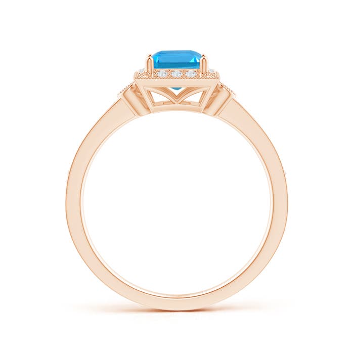 AAAA - Swiss Blue Topaz / 0.92 CT / 14 KT Rose Gold