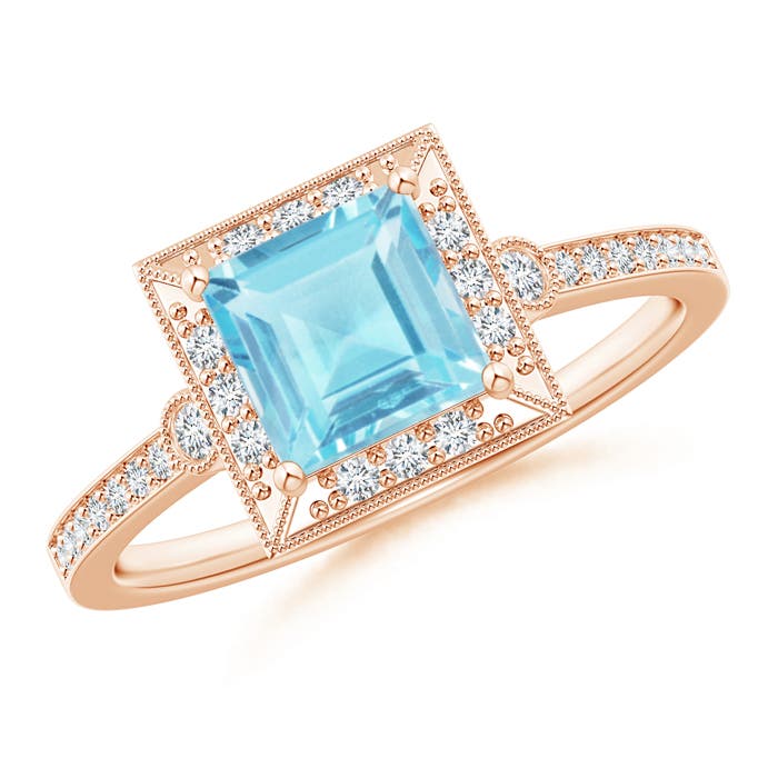 A - Swiss Blue Topaz / 1.54 CT / 14 KT Rose Gold