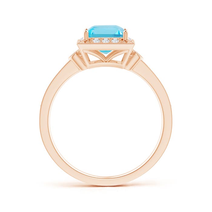 A - Swiss Blue Topaz / 1.54 CT / 14 KT Rose Gold