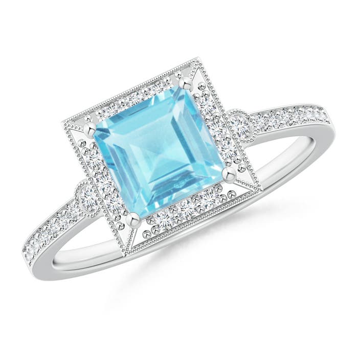 A - Swiss Blue Topaz / 1.54 CT / 14 KT White Gold