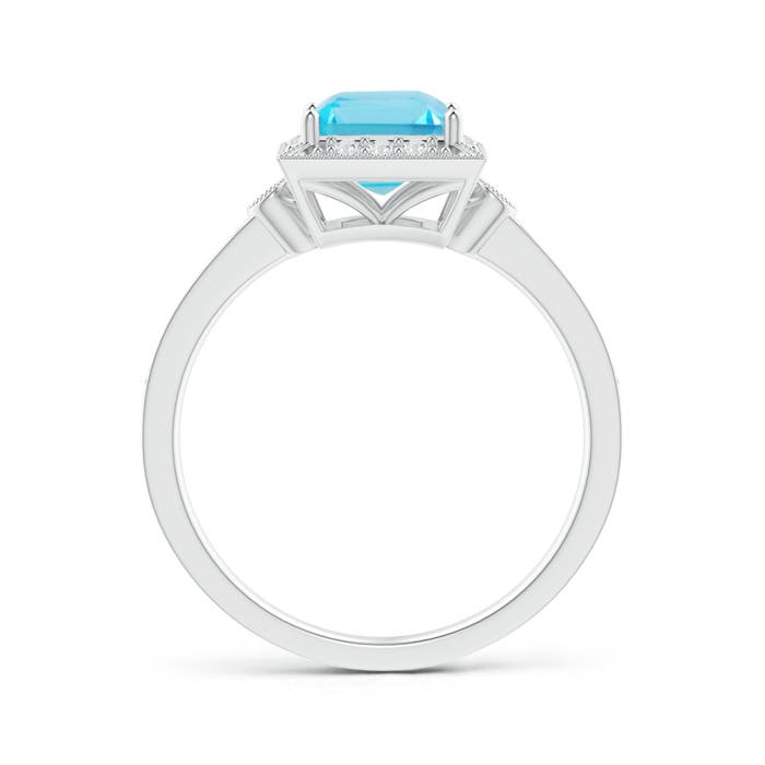 A - Swiss Blue Topaz / 1.54 CT / 14 KT White Gold