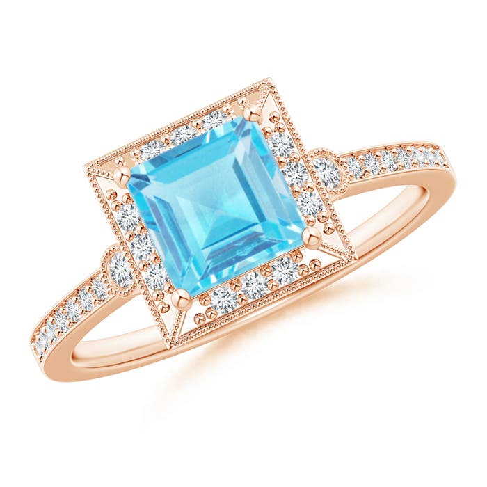 AA - Swiss Blue Topaz / 1.54 CT / 14 KT Rose Gold