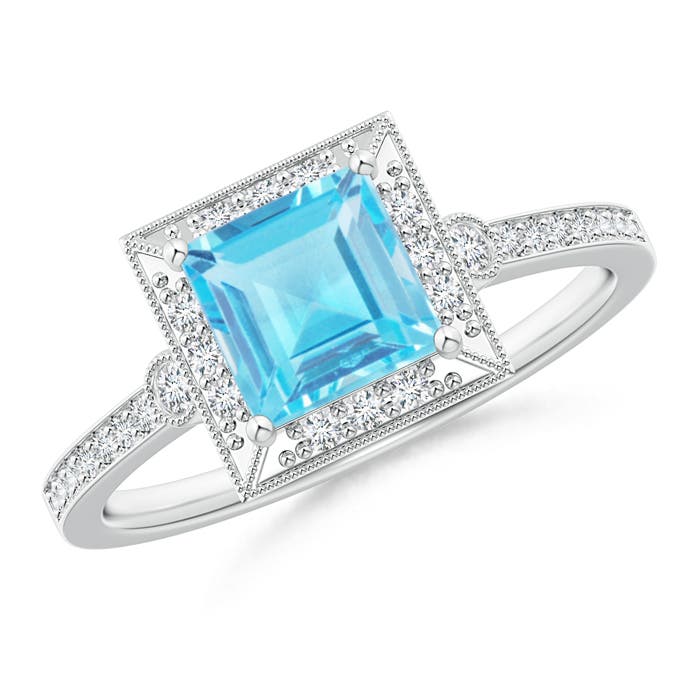 AA - Swiss Blue Topaz / 1.54 CT / 14 KT White Gold