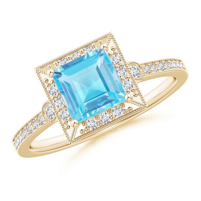 AA - Swiss Blue Topaz / 1.54 CT / 14 KT Yellow Gold