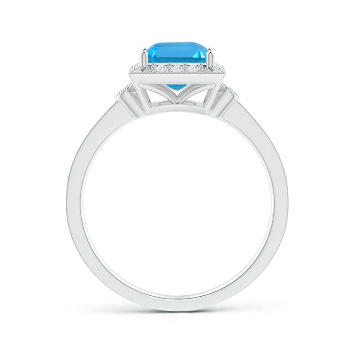 AAAA - Swiss Blue Topaz / 1.54 CT / 14 KT White Gold