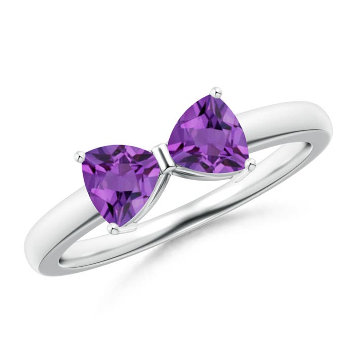 AA - Amethyst / 0.8 CT / 14 KT White Gold