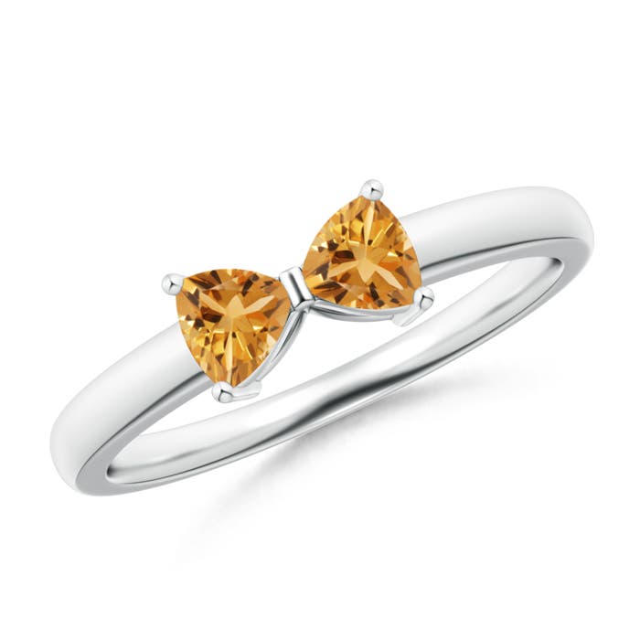 A - Citrine / 0.4 CT / 14 KT White Gold