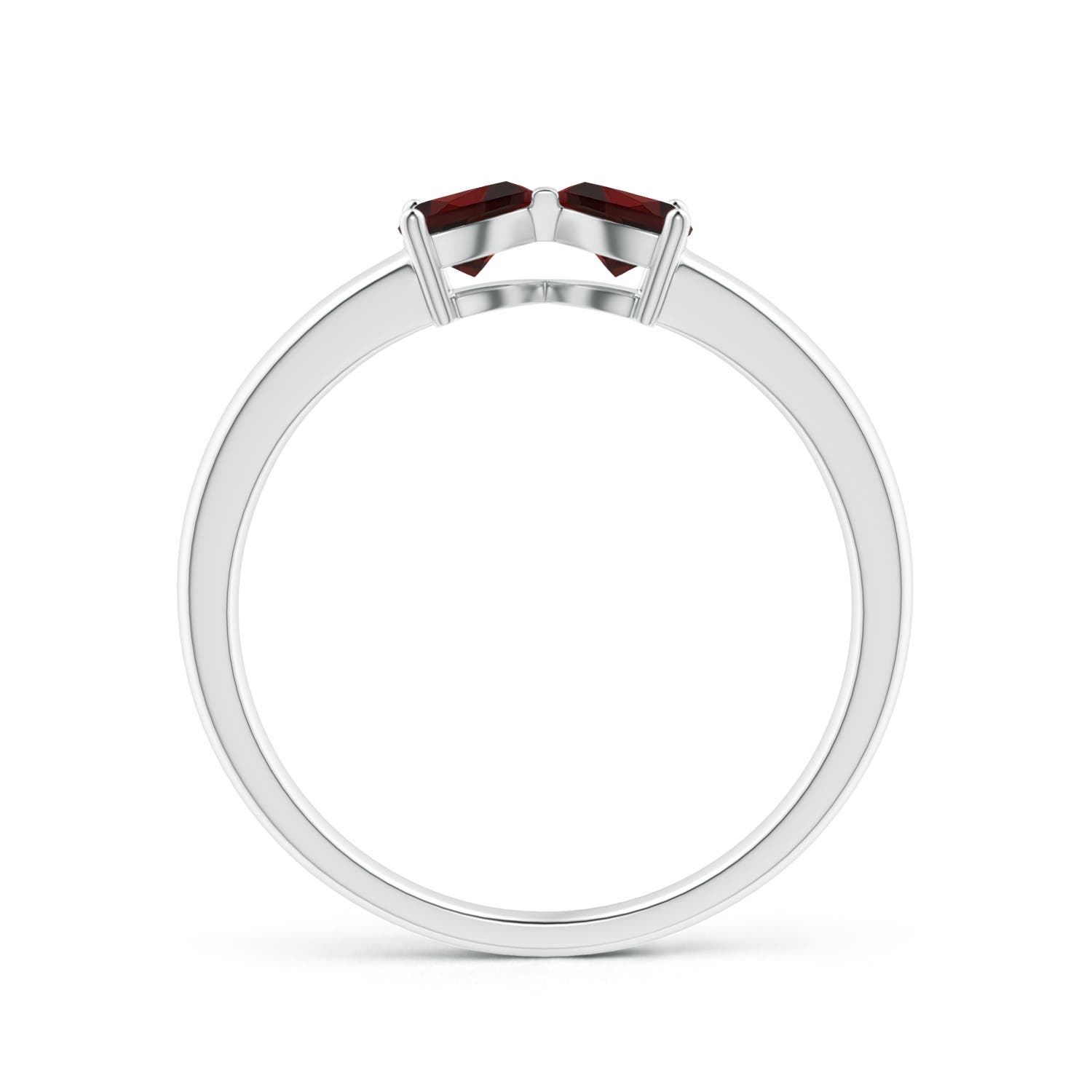 AA - Garnet / 0.5 CT / 14 KT White Gold